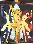 Ernst Ludwig Kirchner Colourfull dance Spain oil painting artist